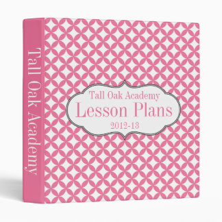 Pink and White Customized Lesson Plan Binder