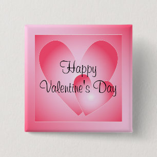 Pink and white cute hearts 2 inch square button