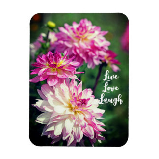 Pink and White Dahlia flower Motivational Magnet