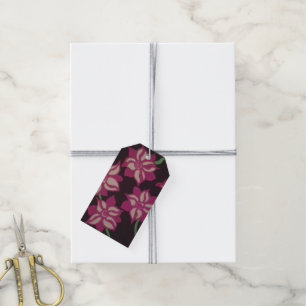 Pink and White Dahlia Pattern Gift Tags