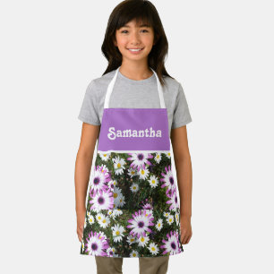 Pink and White Daisy Daisies Flowers Floral Apron