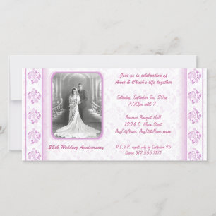 Pink And White Damask Paisley Party Invitation
