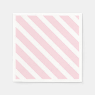 Pink and White Diagonal Striped Pattern Napkin