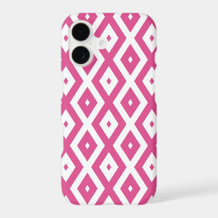 Pink and white diamond pattern