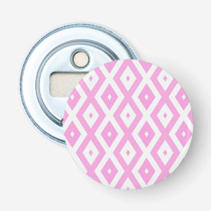 Pink and white diamond pattern bottle opener
