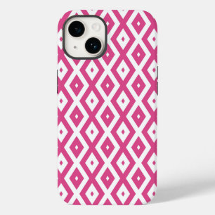 Pink and white diamond pattern Case-Mate iPhone 14 case