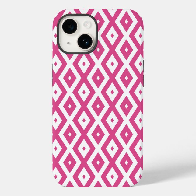 Pink and white diamond pattern Case-Mate iPhone case (Back)