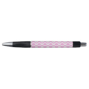 Pink and white diamond pattern pen