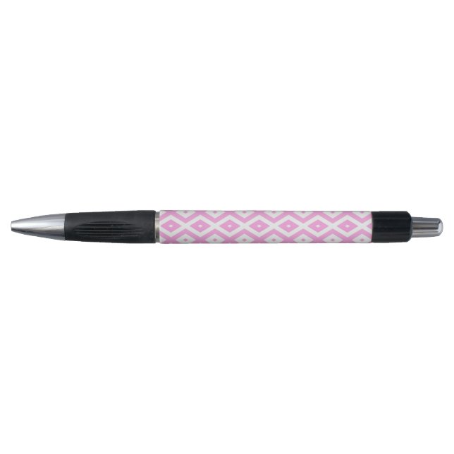 Pink and white diamond pattern pen (Front)