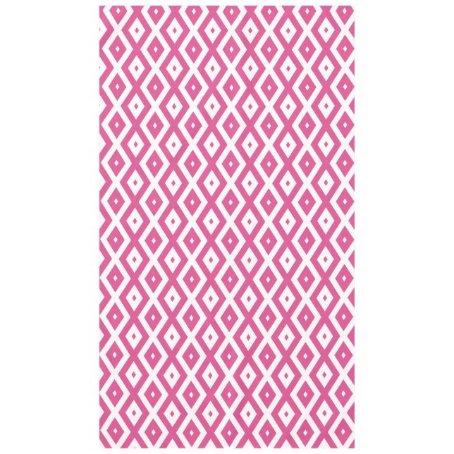 Pink and white diamond pattern tablecloth (Front)