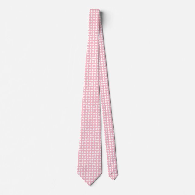 Pink and White Diamonds Tie (Front)