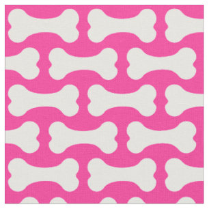 Pink and white dog bones fabric