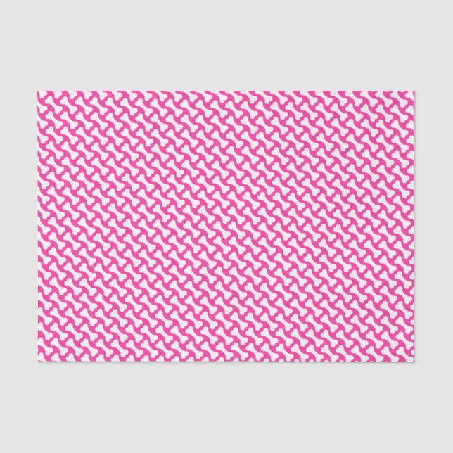 Pink and white dog bones tissue paper (Front)