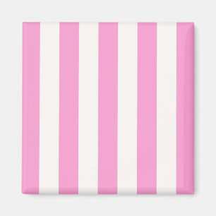 Pink and White Extra Large Stripe Pattern Magnet