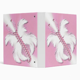 Pink And White Fantasy Butterfly Binder