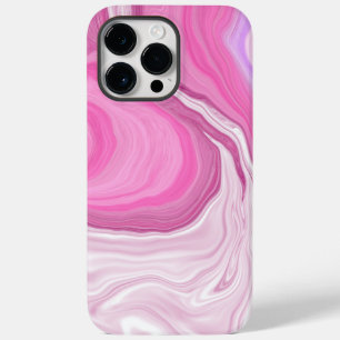 Pink and White Faux Marble Case-Mate iPhone 14 Pro Max Case