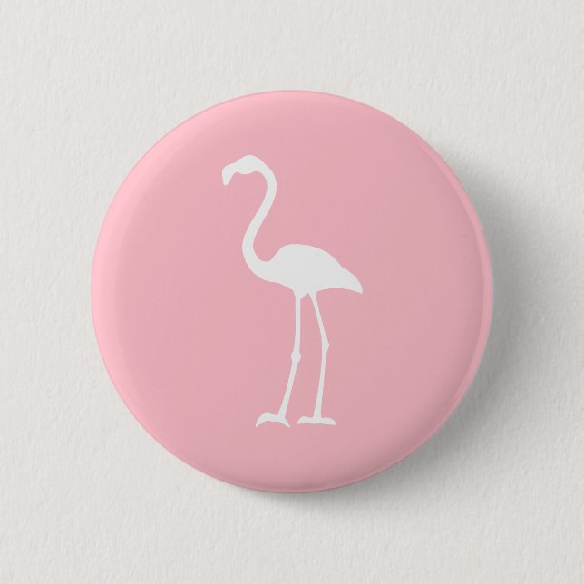 Pink and White Flamingo 2 Inch Round Button (Front)