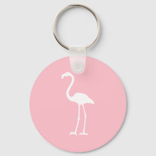 Pink and White Flamingo Keychain