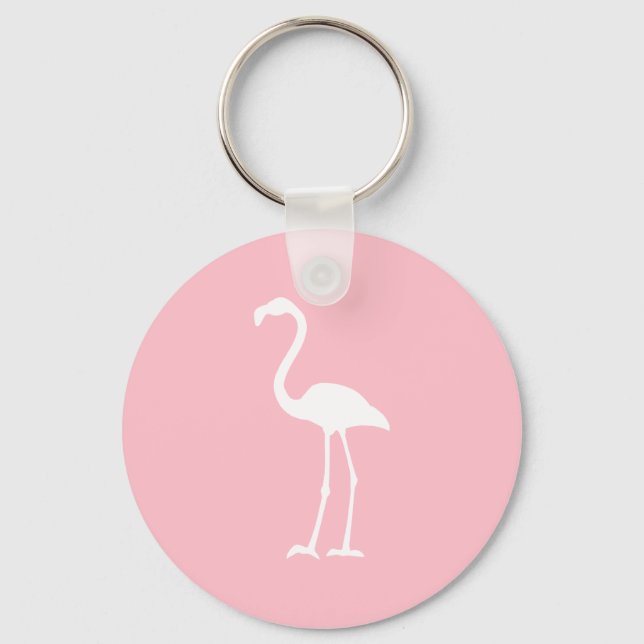 Pink and White Flamingo Keychain (Front)