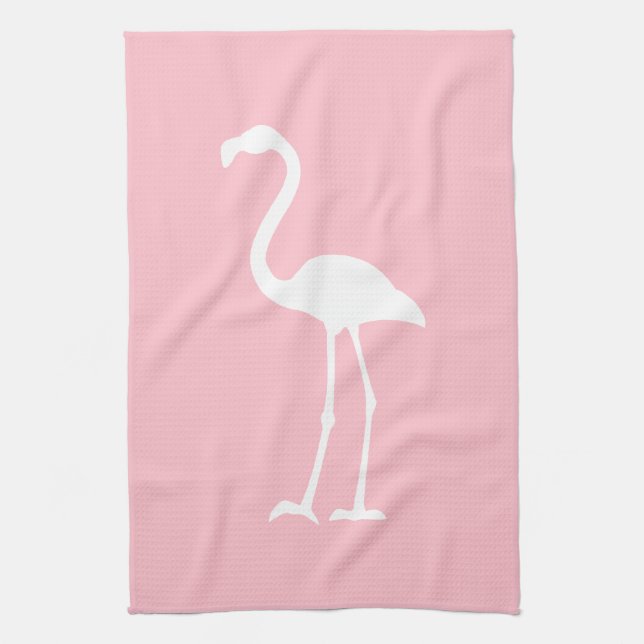 Pink and White Flamingo Kitchen Towel (Vertical)