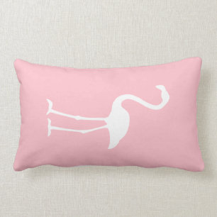 Pink and White Flamingo Lumbar Pillow