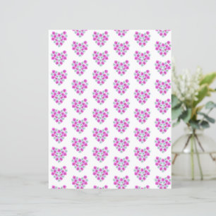 Pink and White Floral Hearts Scrapbook Paper