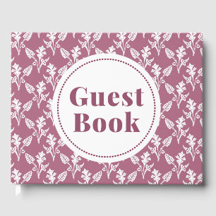 Pink and White Floral Pattern Guest Book