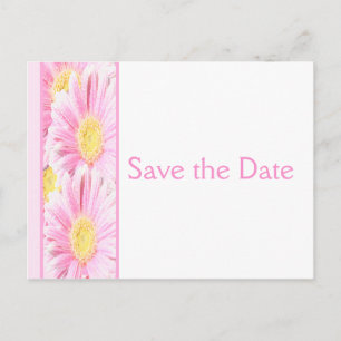 Pink and White Floral Save the Date Postcard