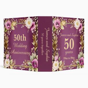Pink and White Floral with Gold Accents and Frame Binder