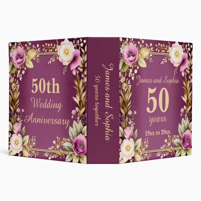 Pink and White Floral with Gold Accents and Frame Binder (Background)