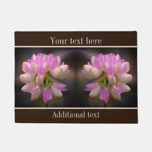 Pink And White Flower Close Up Personalized Doormat
