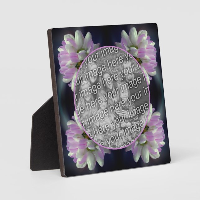 Pink And White Flower Create Your Own Photo Plaque (Front)
