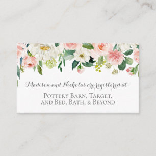 Pink and White Flower Registry Insert Cards