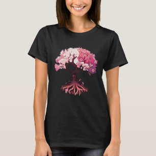 pink and white flowers cherry blossom tree of life T-Shirt