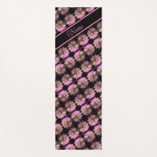 Pink And White Flowers Personalized Yoga Mat