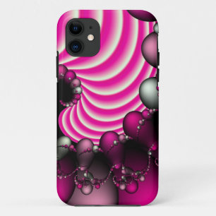 Pink and white fractal iphone case