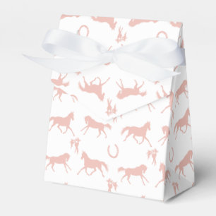 Pink and White Galloping Horses Pattern Favor Box