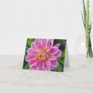 Pink and White Garden Daliha Holiday Card