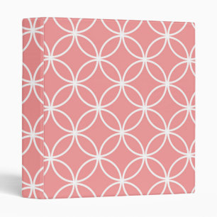 Pink and White Geometric Design Overlapping Circle Binder