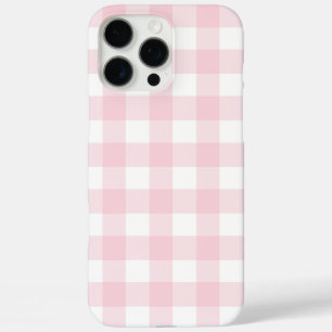 Pink and White Gingham Check iPhone 16 Pro Max Case