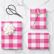 Pink and White Gingham Check Plaid