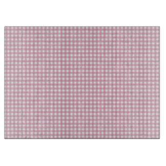 Pink and White Gingham Cutting Board