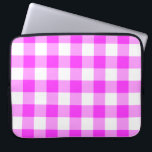 Pink and White Gingham Pattern Laptop Sleeve<br><div class="desc">Dark pink, pink, and white squares form a bold, buffalo plaid. The pink and white gingham pattern was digitally designed from scratch. The white is transparent, so you can change it if you like. Just click the "Customize it" button, then select a “Printed Background Colour” in the sidebar. When you're...</div>