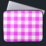 Pink and White Gingham Pattern Laptop Sleeve<br><div class="desc">Dark pink, pink, and white squares form a bold, buffalo plaid. The pink and white gingham pattern was digitally designed from scratch. The white is transparent, so you can change it if you like. Just click the "Customize it" button, then select a “Printed Background Colour” in the sidebar. When you're...</div>
