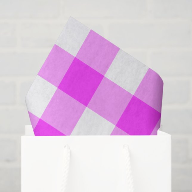 Pink and White Gingham Pattern Tissue Paper (Gift Bag)