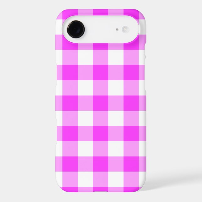 Pink and White Gingham Plaid Case-Mate iPhone Case (Back)