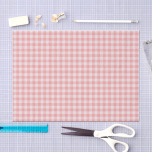 Pink and white Gingham plaid Tissue Paper