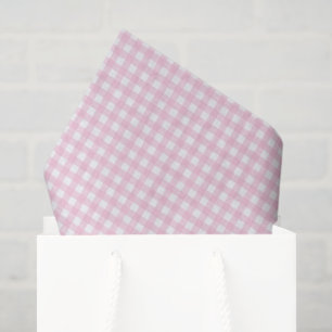 Pink and White Gingham Tissue Paper