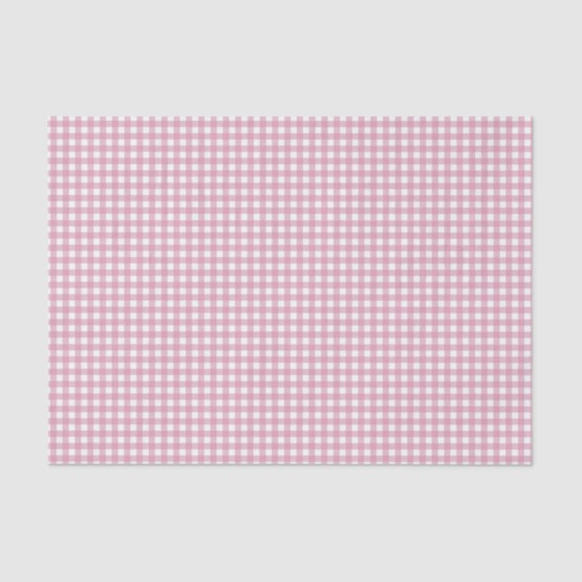 Pink and White Gingham Tissue Paper (Front)