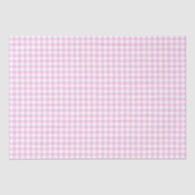 Pink and White Gingham   Tissue Paper (Front)